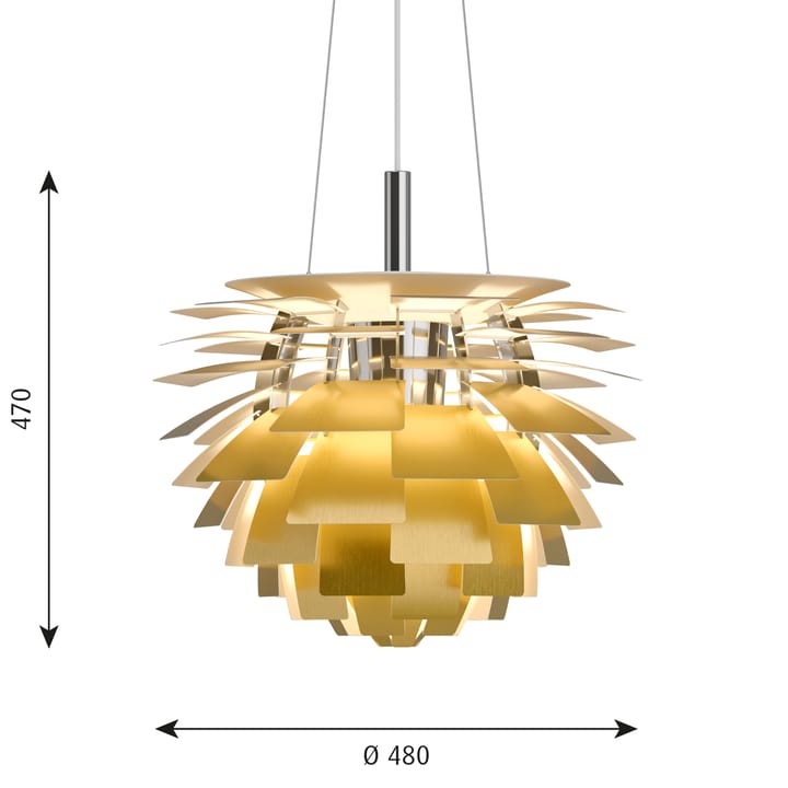 Lampa wisząca PH Artichoke Ø48 cm, Mosiądz Louis Poulsen