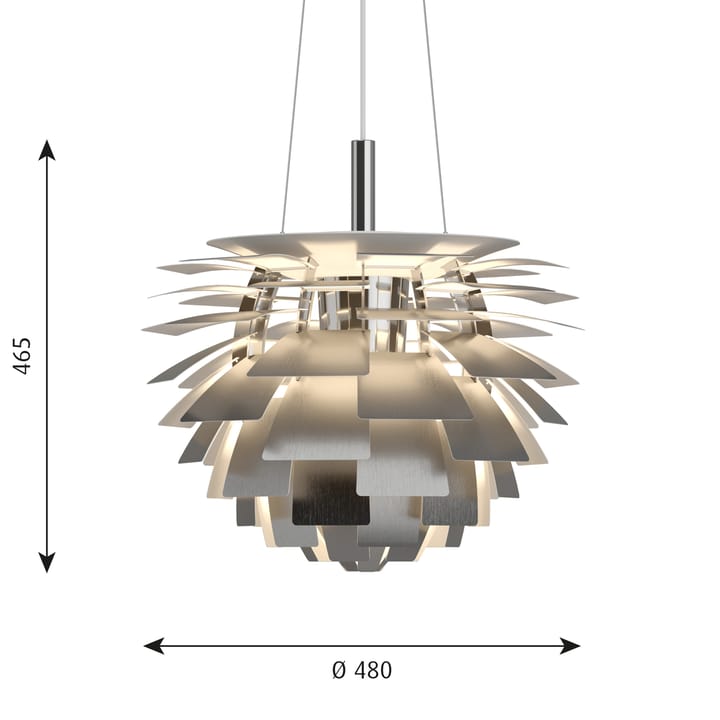 Lampa wisząca PH Artichoke Ø48 cm, Stal nierdzewna Louis Poulsen