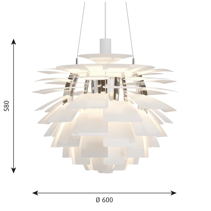 Lampa wisząca PH Artichoke Ø60 cm, Biały Louis Poulsen