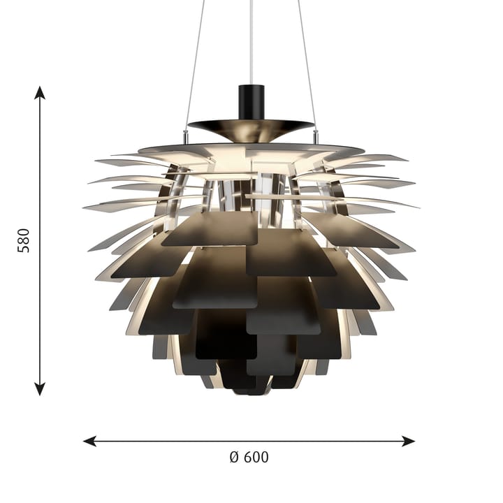 Lampa wisząca PH Artichoke Ø60 cm, Czarny Louis Poulsen