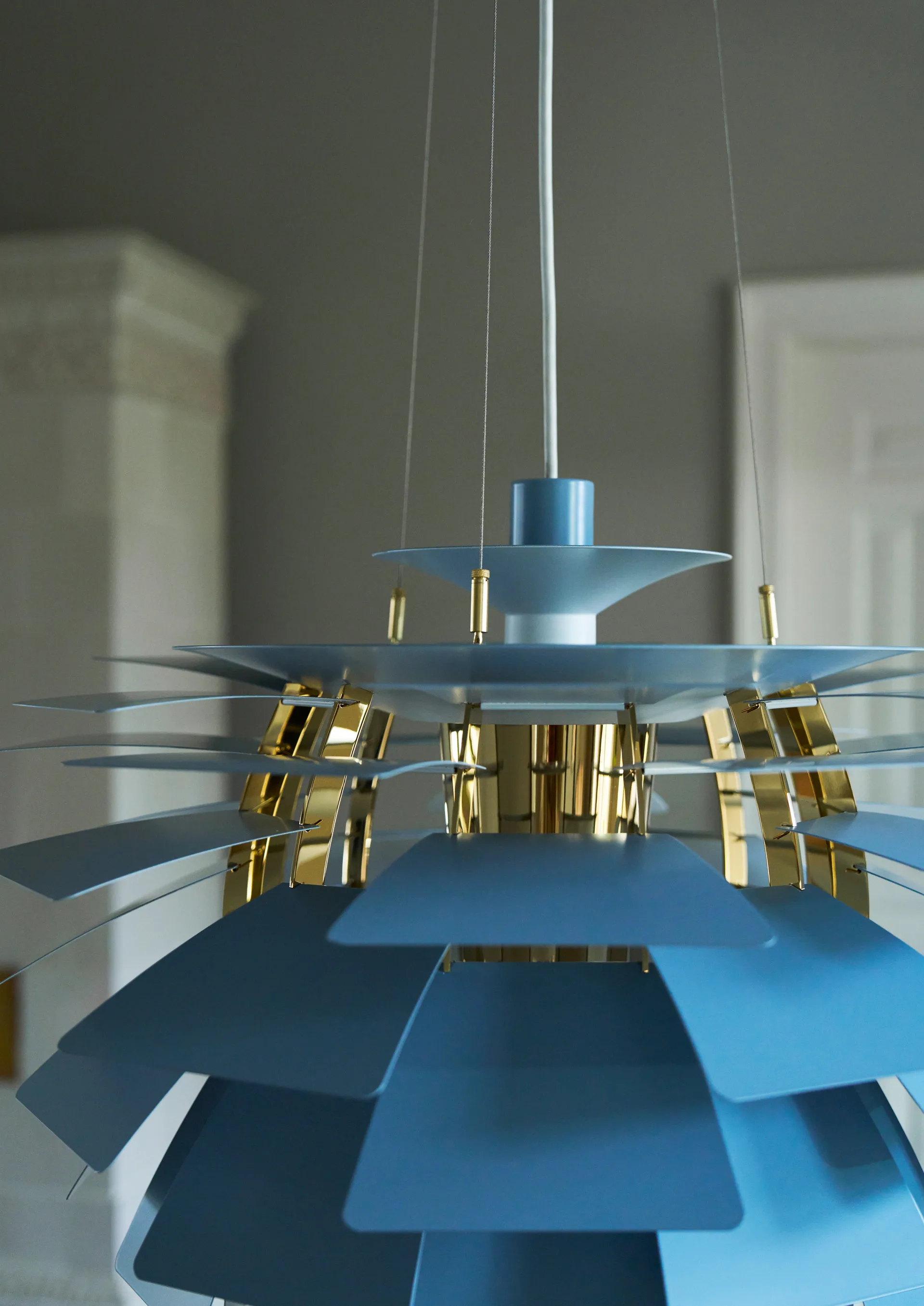 Lampa wisząca PH Artichoke Ø60 cm, Dusty blue-brass metallised Louis Poulsen