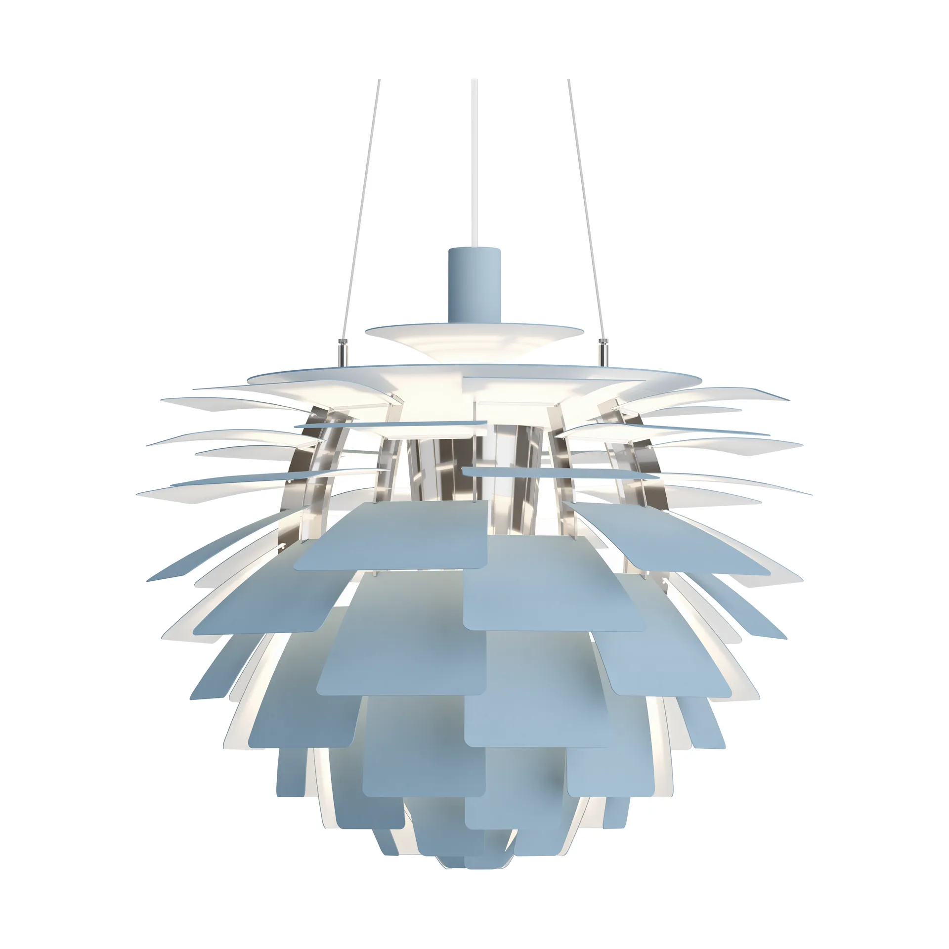 Lampa wisząca PH Artichoke Ø60 cm, Dusty blue-high lustre chrome plated Louis Poulsen