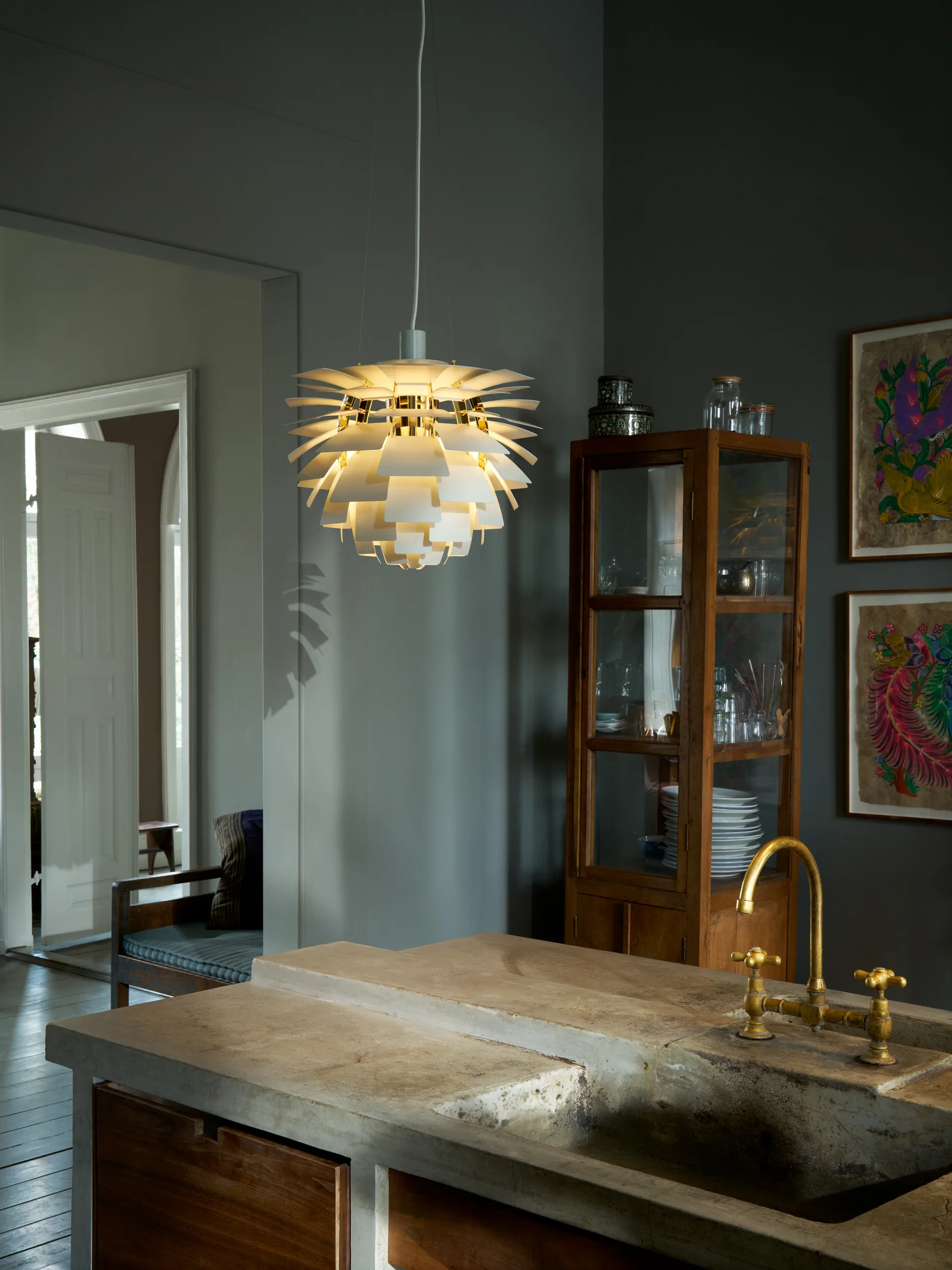 Lampa wisząca PH Artichoke Ø60 cm, Dusty green-brass metallised Louis Poulsen