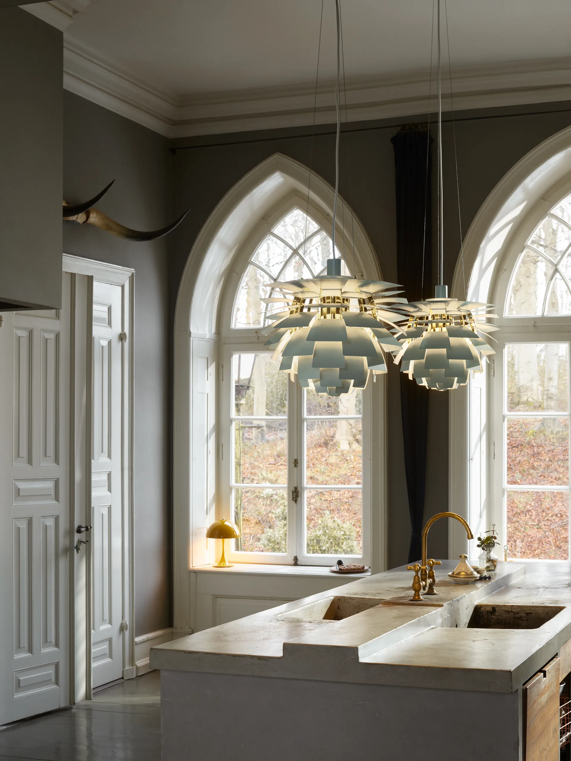 Lampa wisząca PH Artichoke Ø60 cm, Dusty green-high lustre chrome plated Louis Poulsen