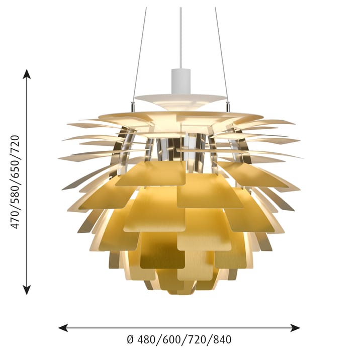 Lampa wisząca PH Artichoke Ø60 cm, Mosiądz Louis Poulsen