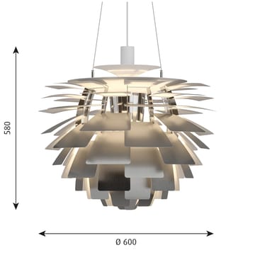 Lampa wisząca PH Artichoke Ø60 cm - Stal nierdzewna - Louis Poulsen