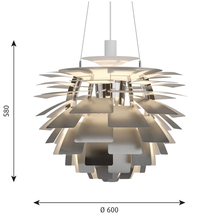 Lampa wisząca PH Artichoke Ø60 cm, Stal nierdzewna Louis Poulsen