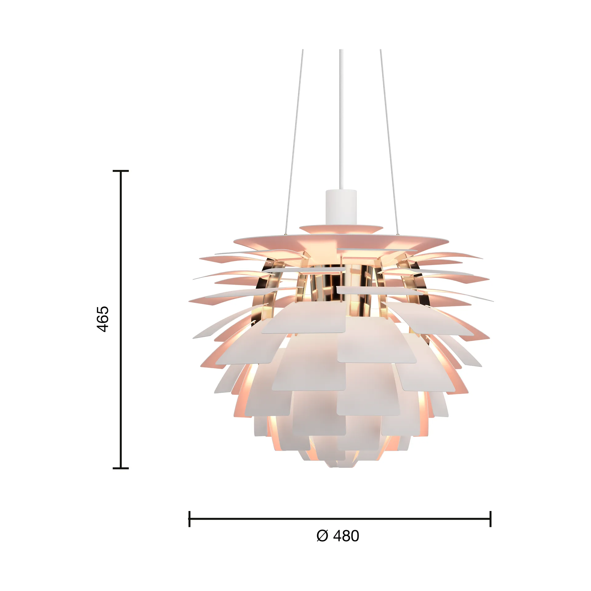 Lampa wisząca PH Artichoke Anniversary edition, Matte white-pale rose Ø48 cm Louis Poulsen