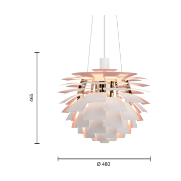 Lampa wisząca PH Artichoke Anniversary edition - Matte white-pale rose Ø48 cm - Louis Poulsen