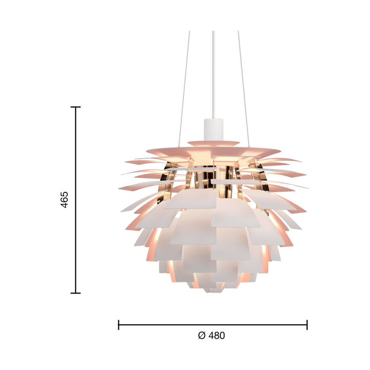 Lampa wisząca PH Artichoke Anniversary edition - Matte white-pale rose Ø48 cm - Louis Poulsen