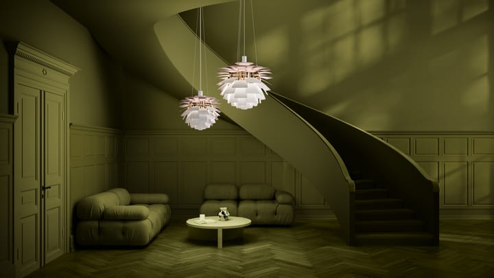 Lampa wisząca PH Artichoke Anniversary edition, Matte white-pale rose Ø60 cm Louis Poulsen