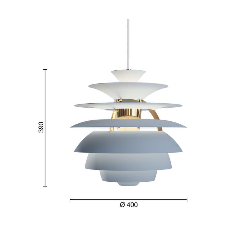 Lampa wisząca PH Snowball, Dusty blue-brass Louis Poulsen