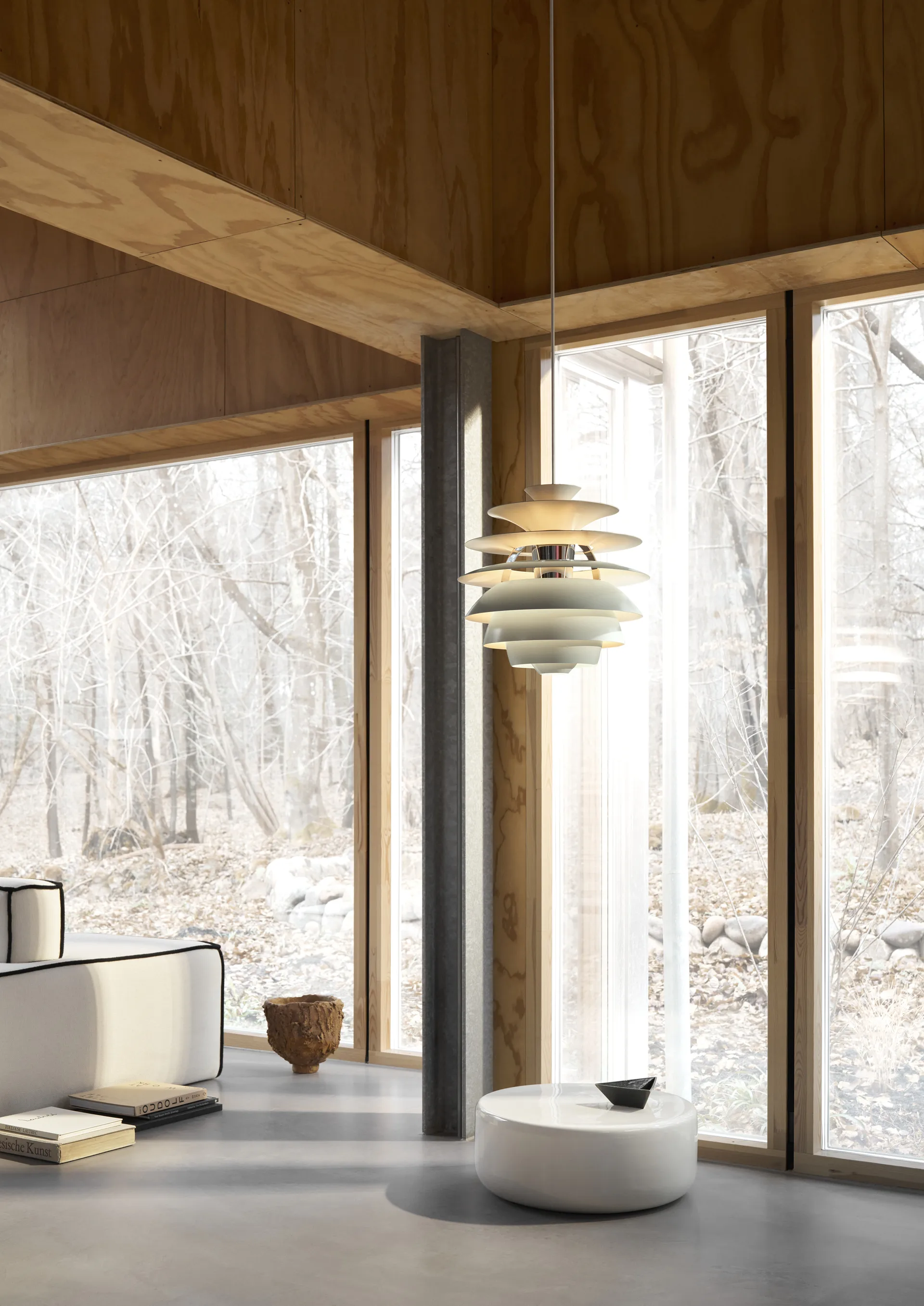 Lampa wisząca PH Snowball, Dusty blue-chrome Louis Poulsen