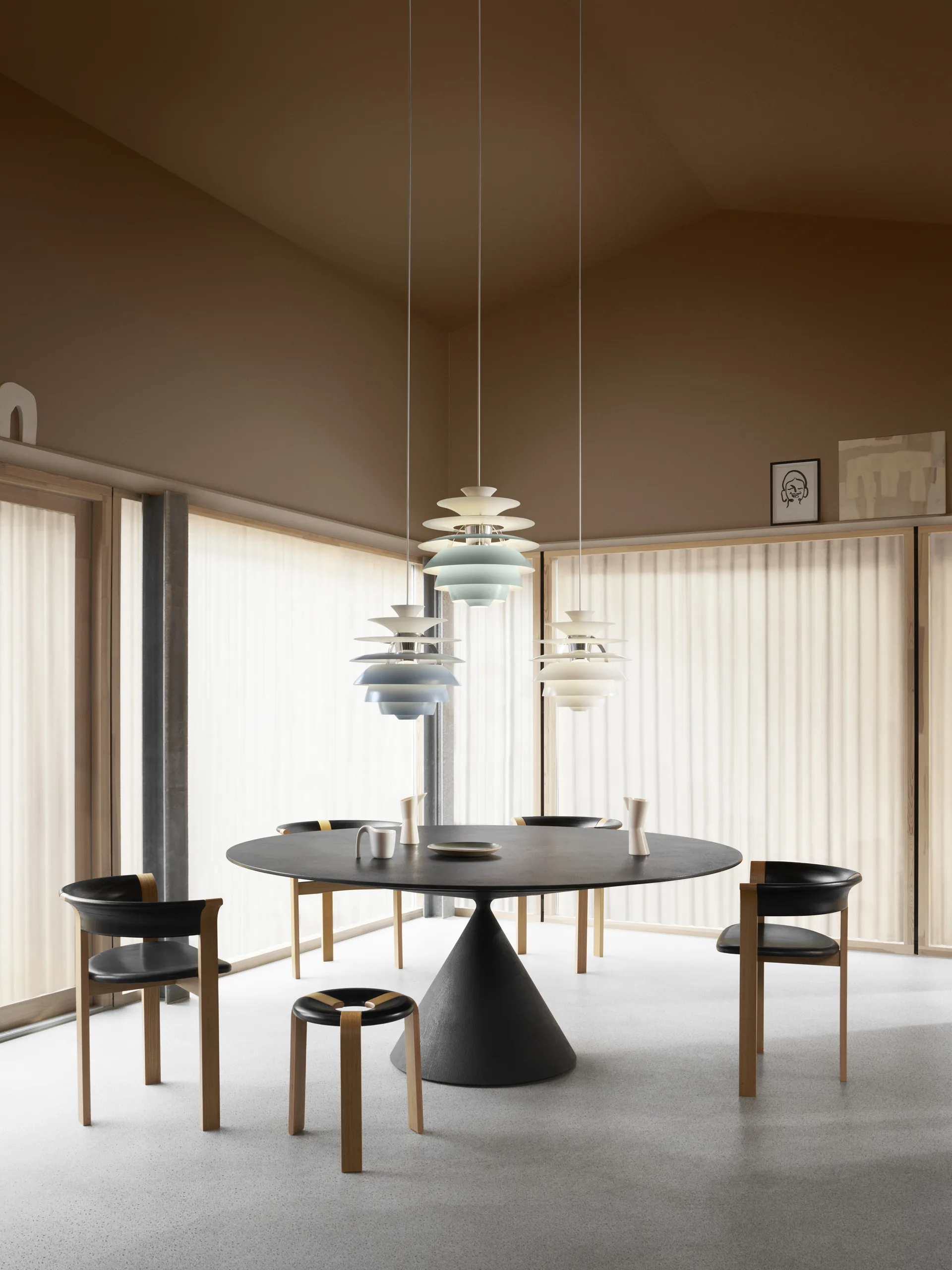 Lampa wisząca PH Snowball, Dusty green-chrome Louis Poulsen