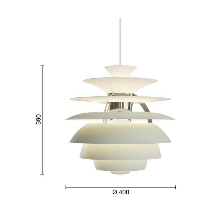 Lampa wisząca PH Snowball, Dusty green-chrome Louis Poulsen
