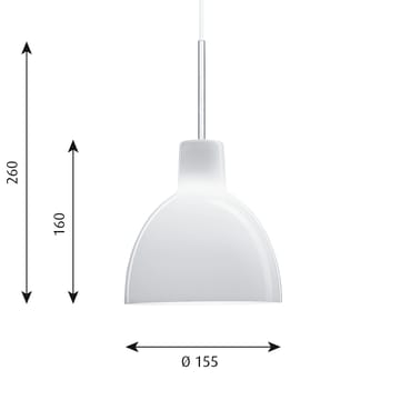 Lampa wisząca Toldbod 155 - Białe szkło opalowe - Louis Poulsen