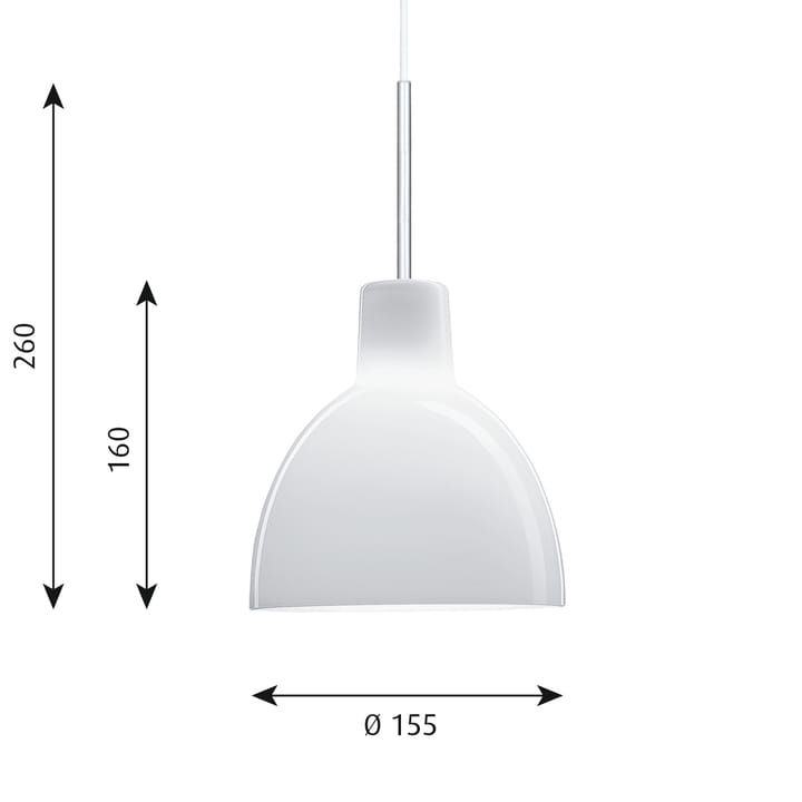 Lampa wisząca Toldbod 155, Białe szkło opalowe Louis Poulsen
