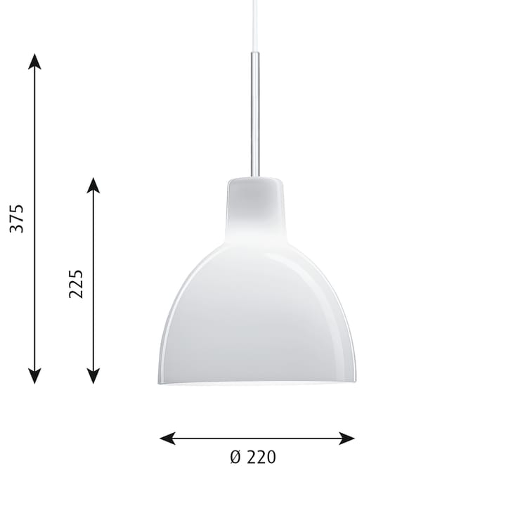 Lampa wisząca Toldbod 220, Białe szkło opalowe Louis Poulsen