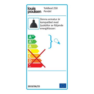 Lampa wisząca Toldbod 250 - Czarny - Louis Poulsen