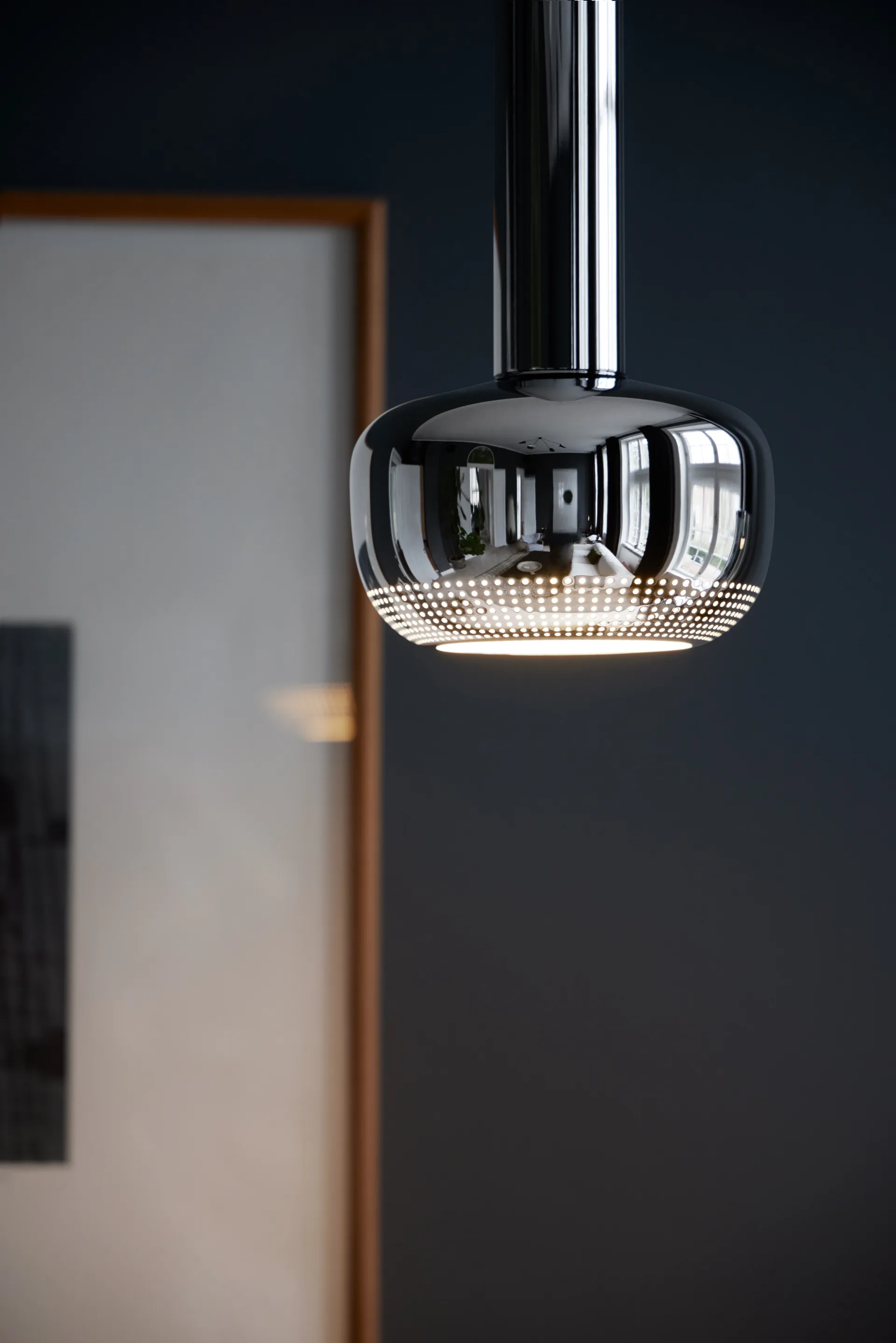 Lampa wisząca VL 56, Chromowany na wysoki połysk Louis Poulsen