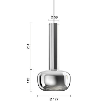 Lampa wisząca VL 56 - Chromowany na wysoki połysk - Louis Poulsen