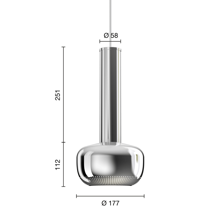 Lampa wisząca VL 56 - Chromowany na wysoki połysk - Louis Poulsen