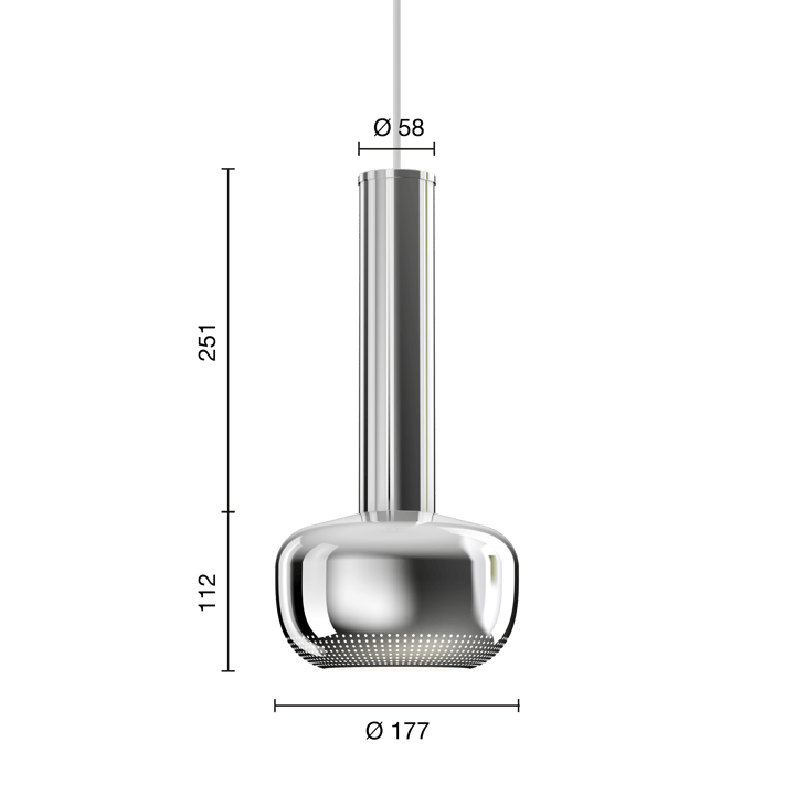 Lampa wisząca VL 56, Chromowany na wysoki połysk Louis Poulsen
