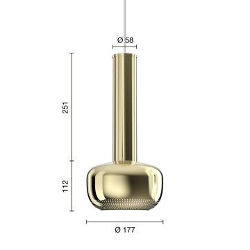 Lampa wisząca VL 56 - Polerowany mosiądz - Louis Poulsen