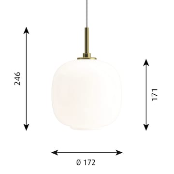 Lampa wisząca VL45 Radiohus Ø17,5 cm - Brass-white opal glass - Louis Poulsen