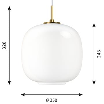 Lampa wisząca VL45 Radiohus Ø25 cm - Brass-white opal glass - Louis Poulsen