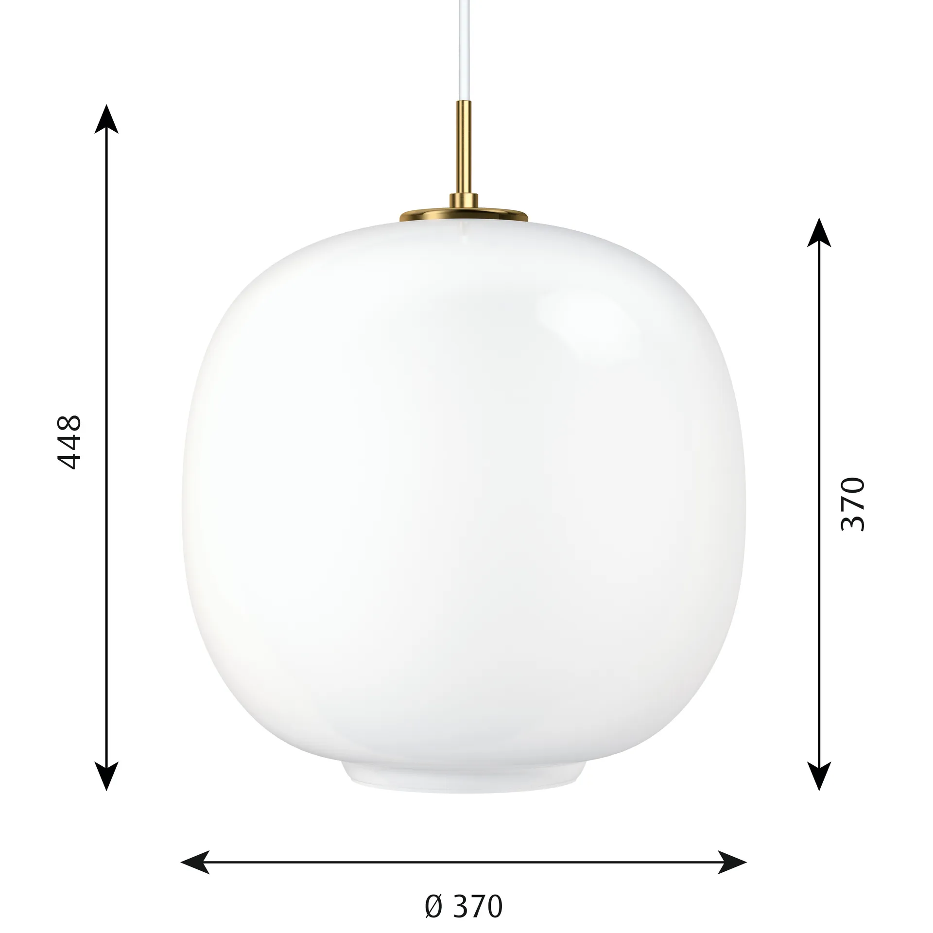 Lampa wisząca VL45 Radiohus Ø37 cm, Brass-white opal glass Louis Poulsen