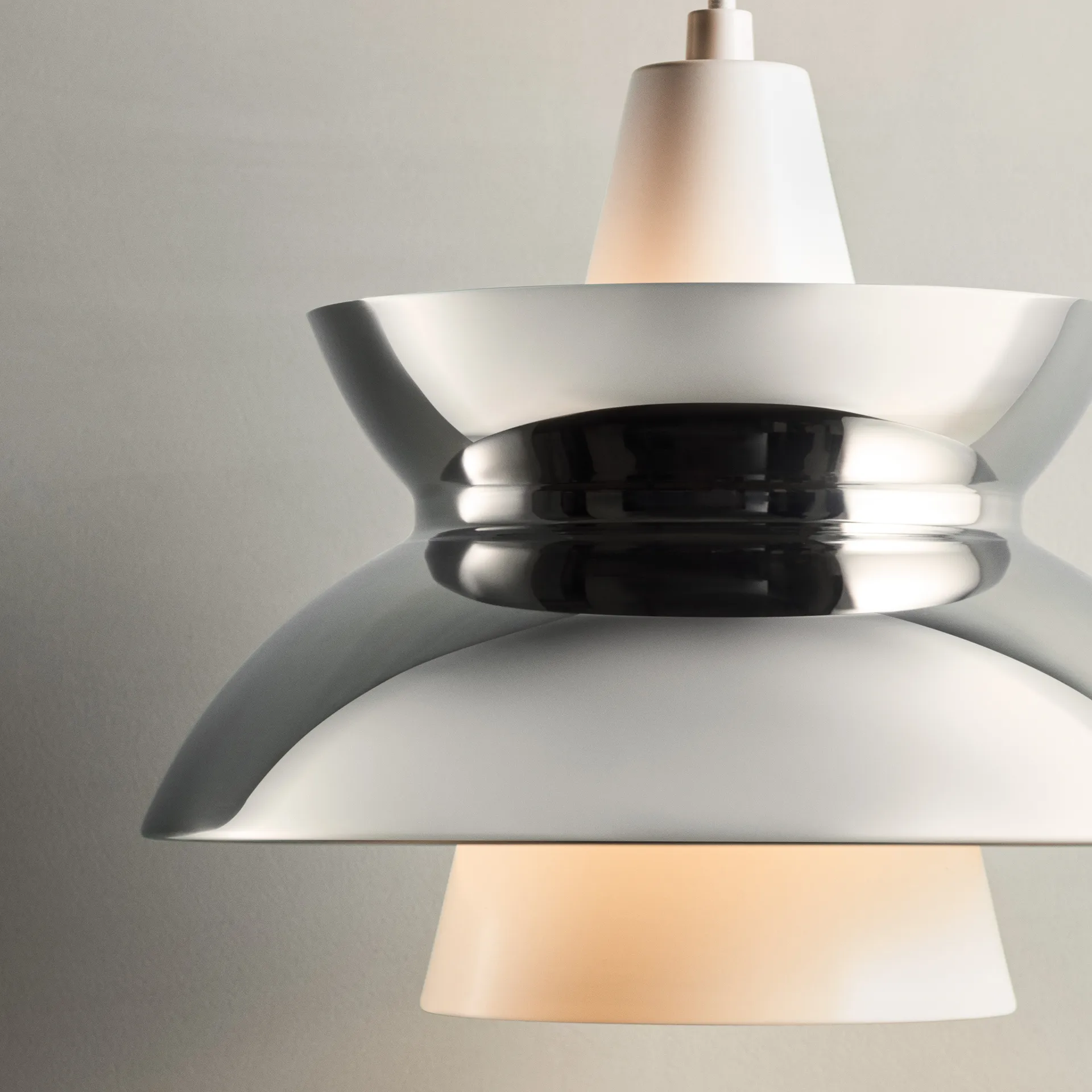 Metalowa lampa wisząca Doo-Wop, Stal nierdzewna Louis Poulsen