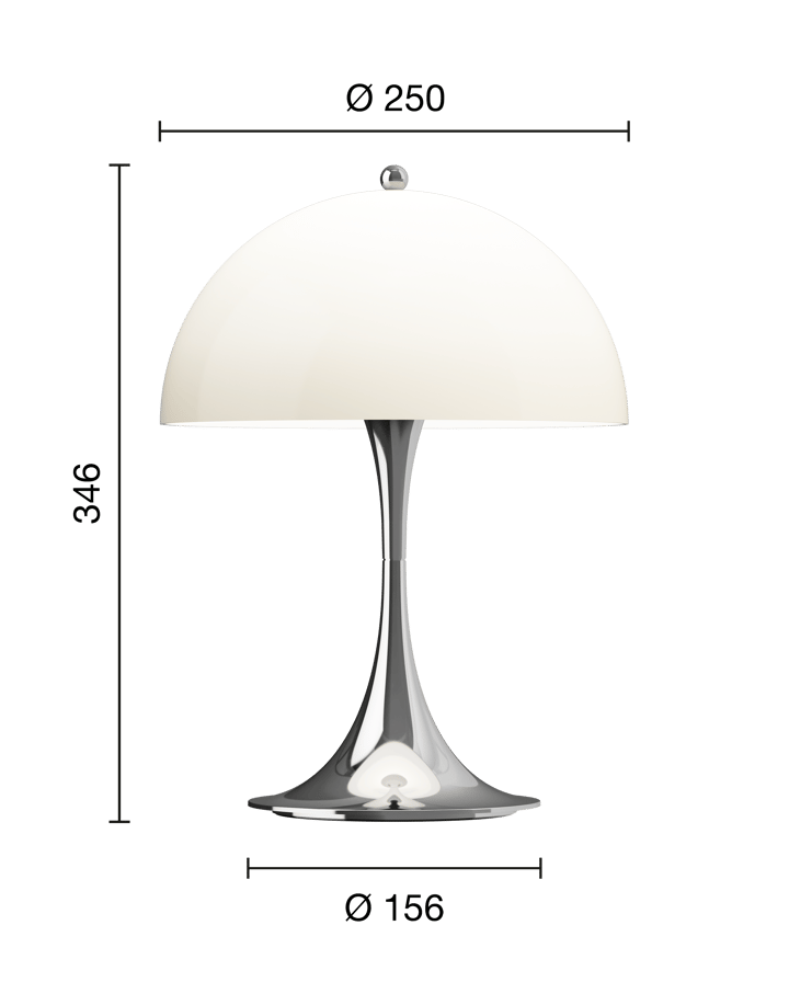 Przenośna lampa stołowa Panthella 250, Chrome opal beige Louis Poulsen