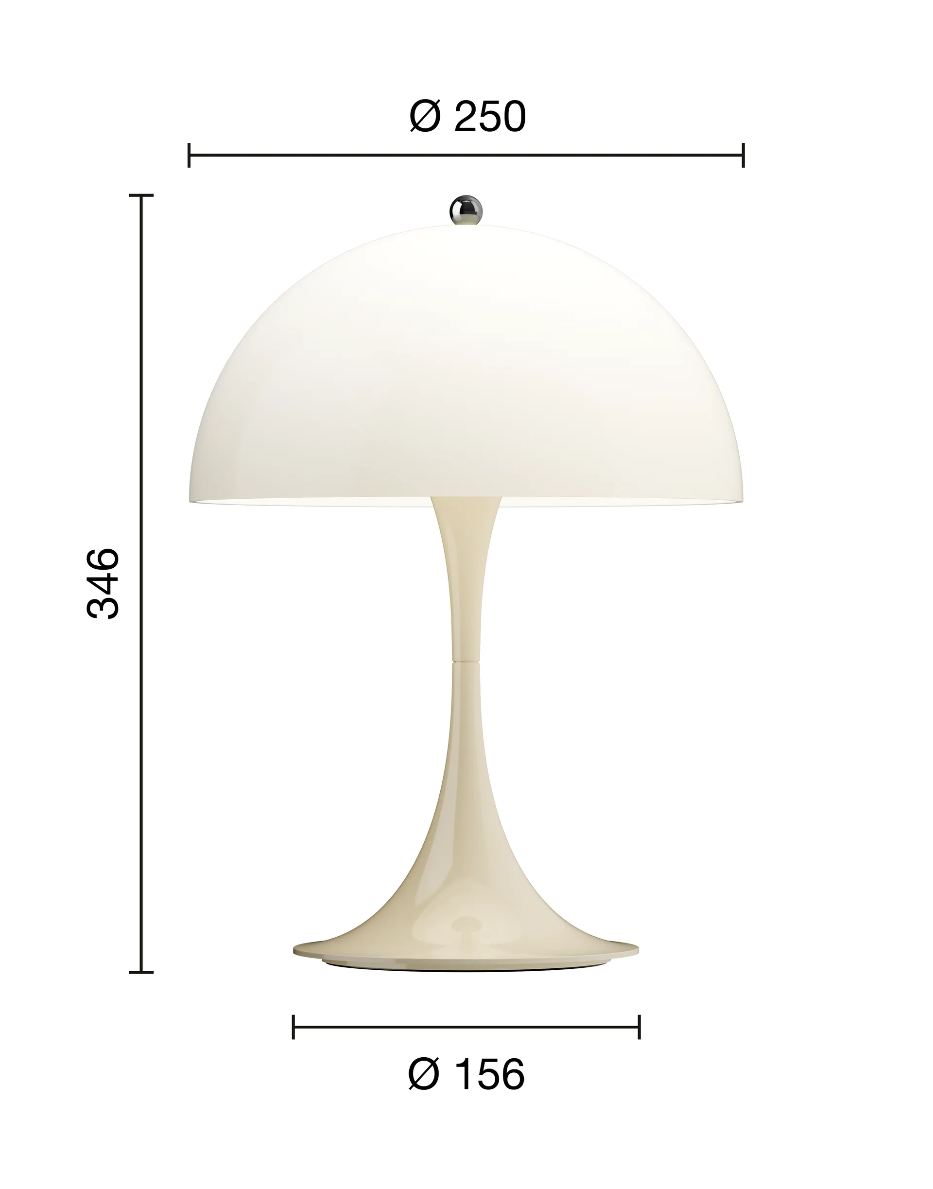 Przenośna lampa stołowa Panthella 250, Opal beige Louis Poulsen