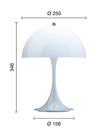 Przenośna lampa stołowa Panthella 250 - Opal pale blue - Louis Poulsen
