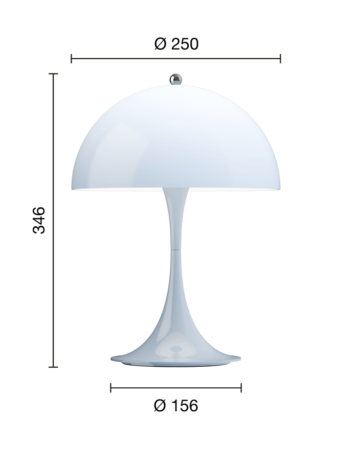 Przenośna lampa stołowa Panthella 250, Opal pale blue Louis Poulsen
