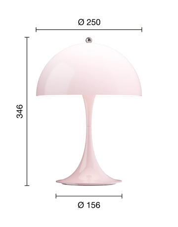 Przenośna lampa stołowa Panthella 250 - Opal pale rose - Louis Poulsen