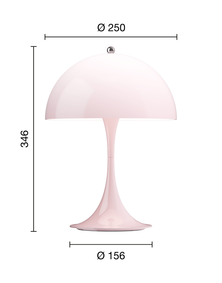 Przenośna lampa stołowa Panthella 250, Opal pale rose Louis Poulsen