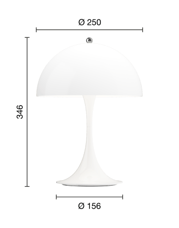Przenośna lampa stołowa Panthella 250 - Opal white - Louis Poulsen