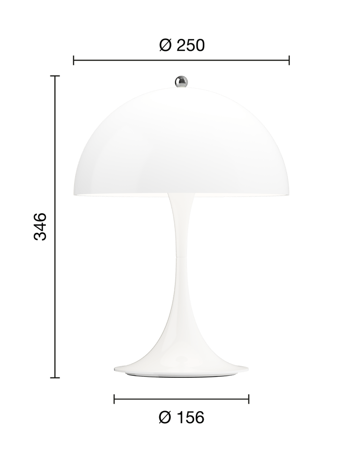 Przenośna lampa stołowa Panthella 250, Opal white Louis Poulsen