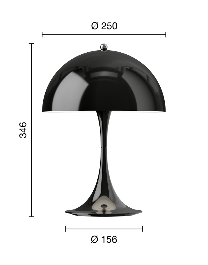 Przenośna lampa stołowa Panthella 250, Opaque black Louis Poulsen