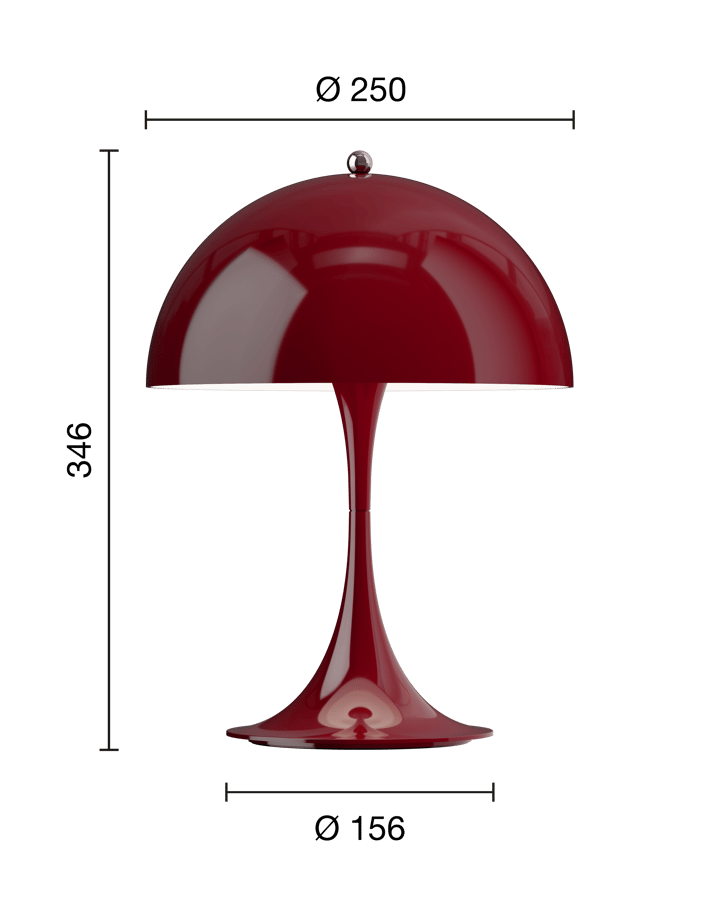Przenośna lampa stołowa Panthella 250, Opaque burgundy Louis Poulsen