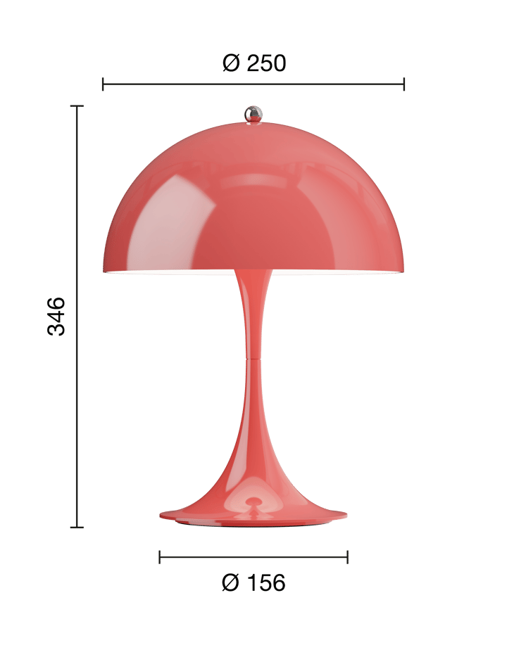 Przenośna lampa stołowa Panthella 250, Opaque coral Louis Poulsen