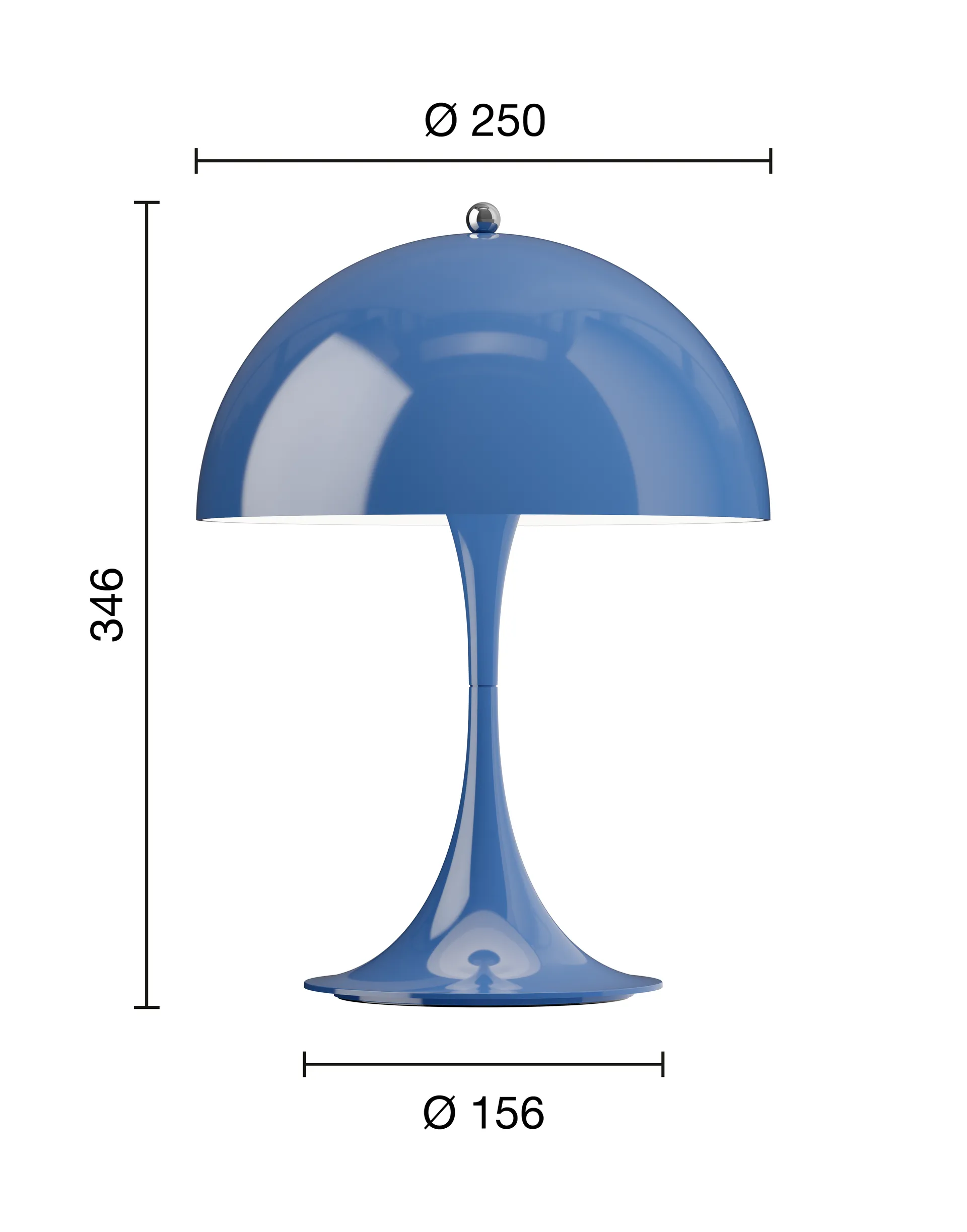 Przenośna lampa stołowa Panthella 250, Opaque indigo blue Louis Poulsen