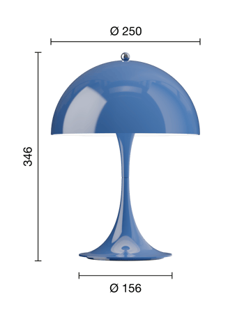 Przenośna lampa stołowa Panthella 250 - Opaque indigo blue - Louis Poulsen