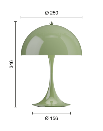 Przenośna lampa stołowa Panthella 250 - Opaque moss green - Louis Poulsen