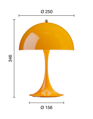 Przenośna lampa stołowa Panthella 250 - Opaque orange - Louis Poulsen