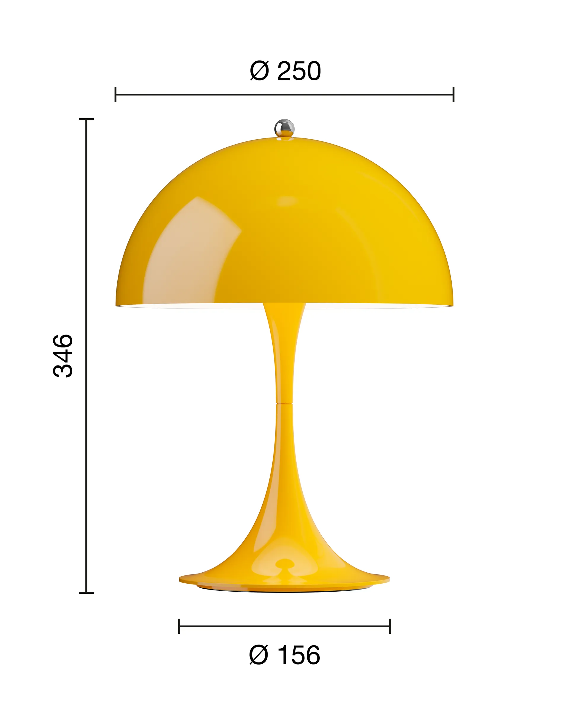 Przenośna lampa stołowa Panthella 250, Opaque yellow Louis Poulsen