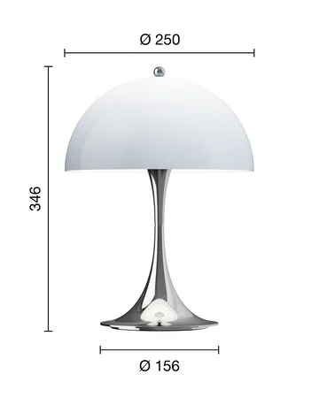 Przenośna lampa stołowa Panthella 250 V3 - Chrome opal blue grey - Louis Poulsen