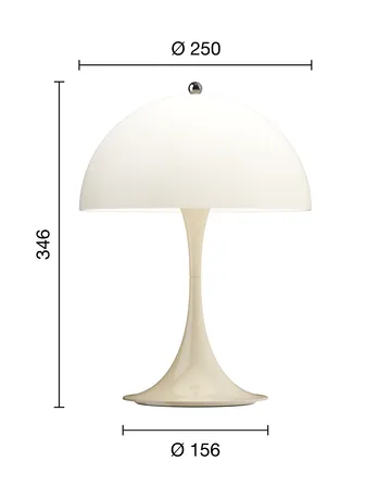 Przenośna lampa stołowa Panthella 250 V3 - Opal beige - Louis Poulsen